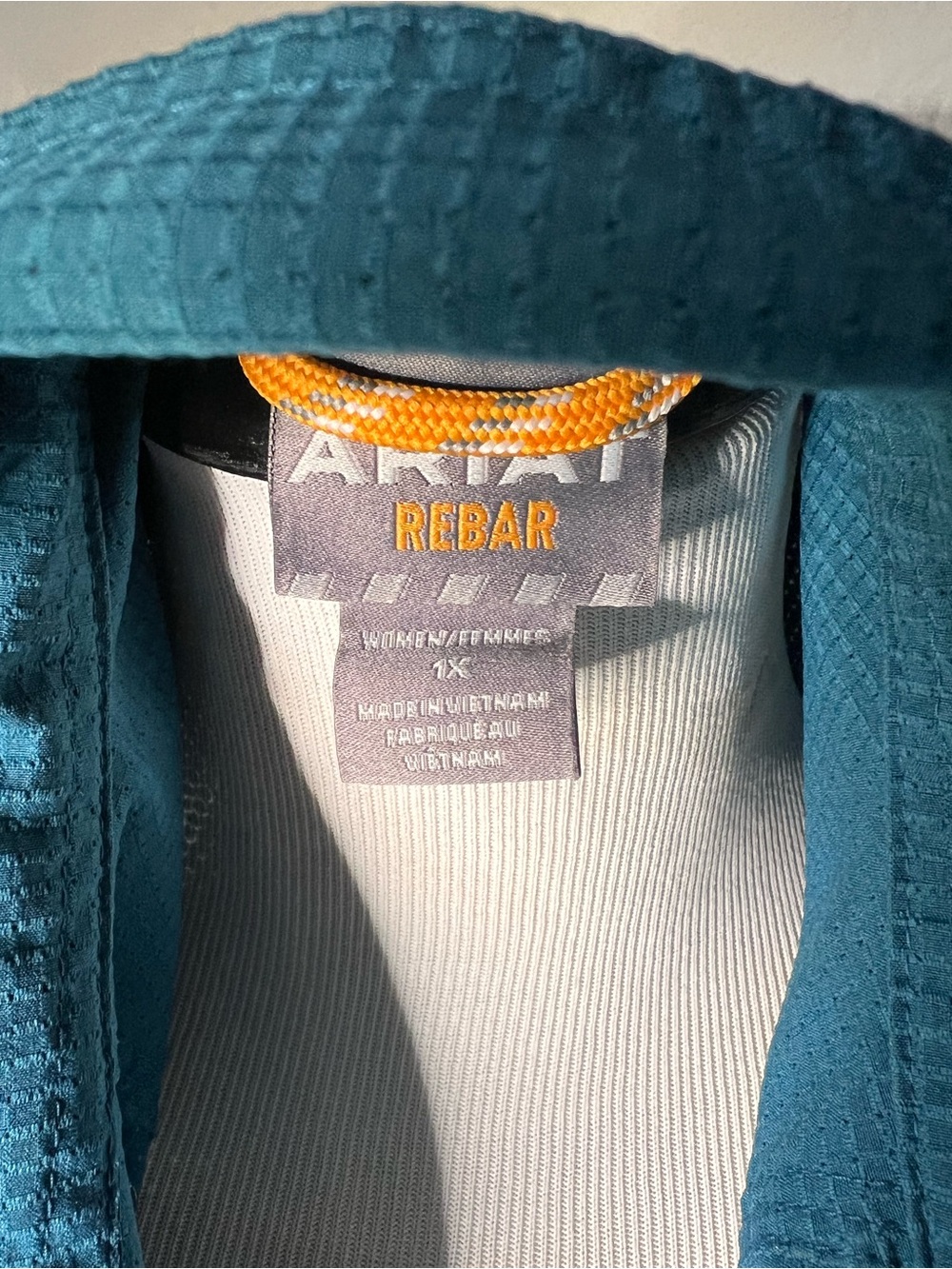 ARAIT woman's Rebar Made Tough 360 Airflow Durastretch Work Shirt- Teal 1X - Picture 3 of 4